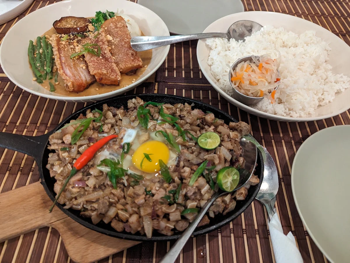 Pork Belly Kare Kare and Pork Sisig