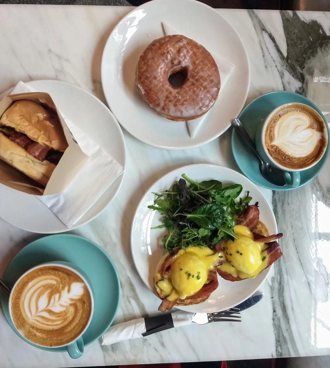 Breakfast Sandwiches, 49th Parallel Café & Lucky's Doughnuts - Thurlow