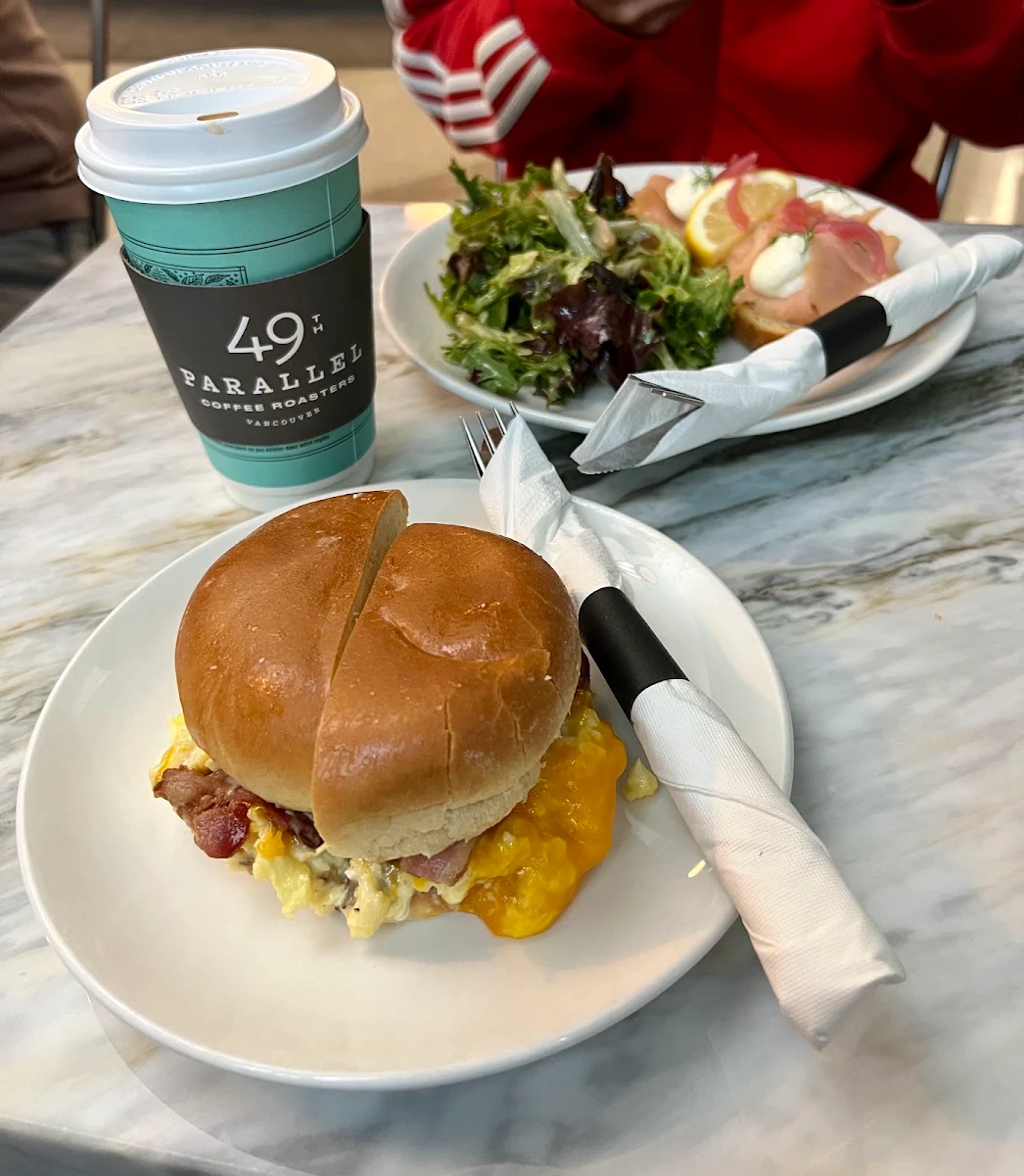 Egg Sandwich, 49th Parallel Café & Lucky's Doughnuts - Thurlow