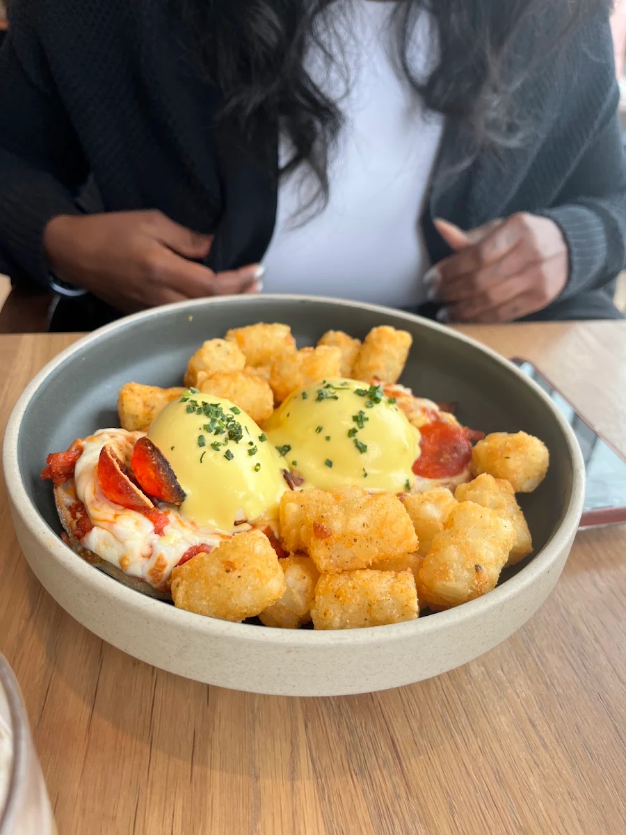 Pepperoni Pizza Eggs Benedict