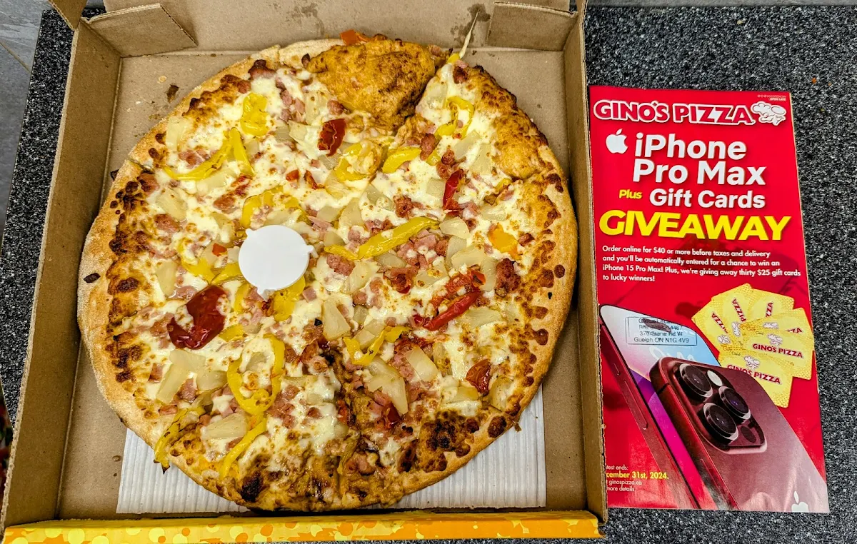 Hawaiian Pizza with Hot Peppers and BBQ Sauce