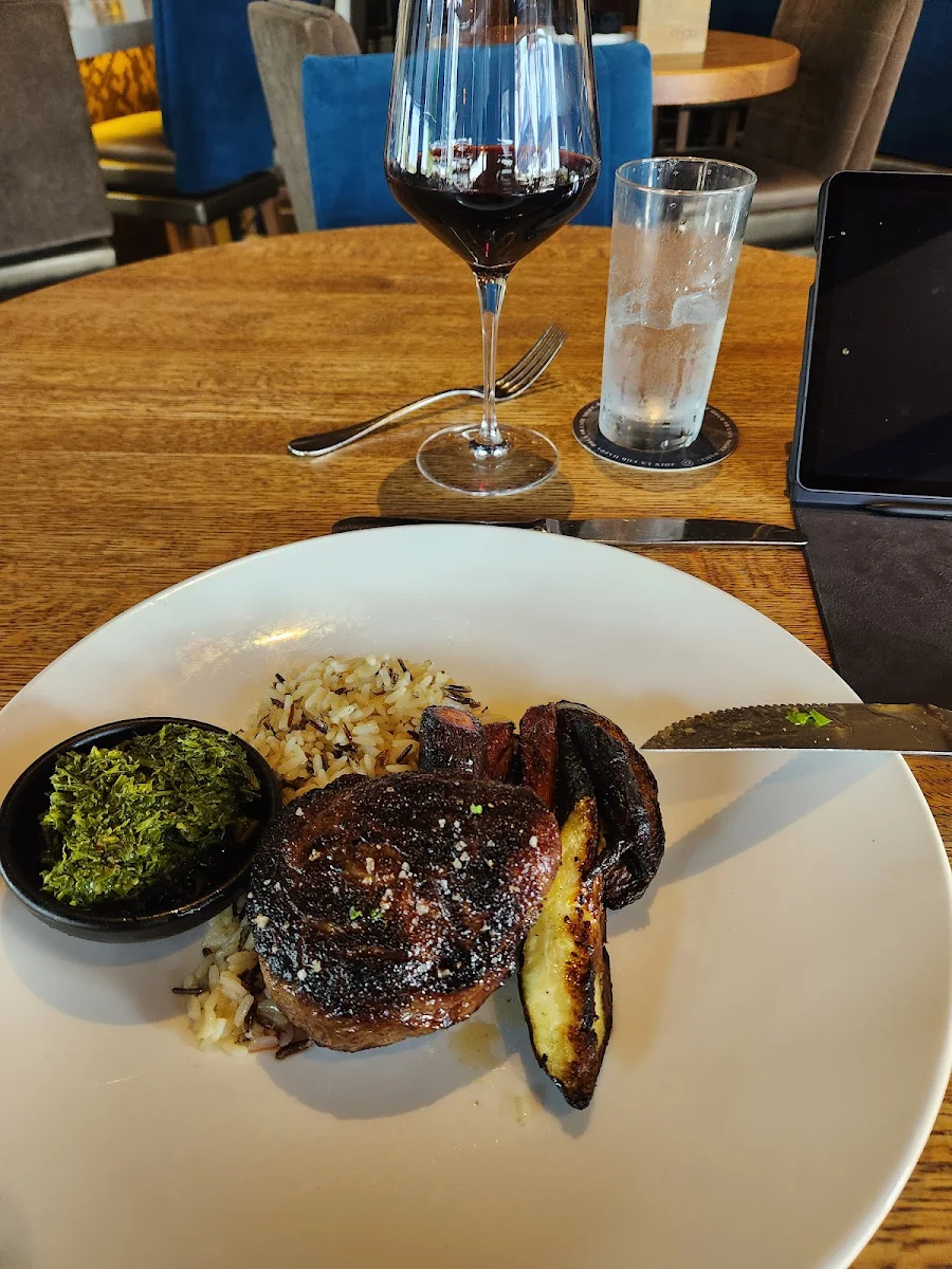 Top Sirloin Steak Veggies Wild Rice