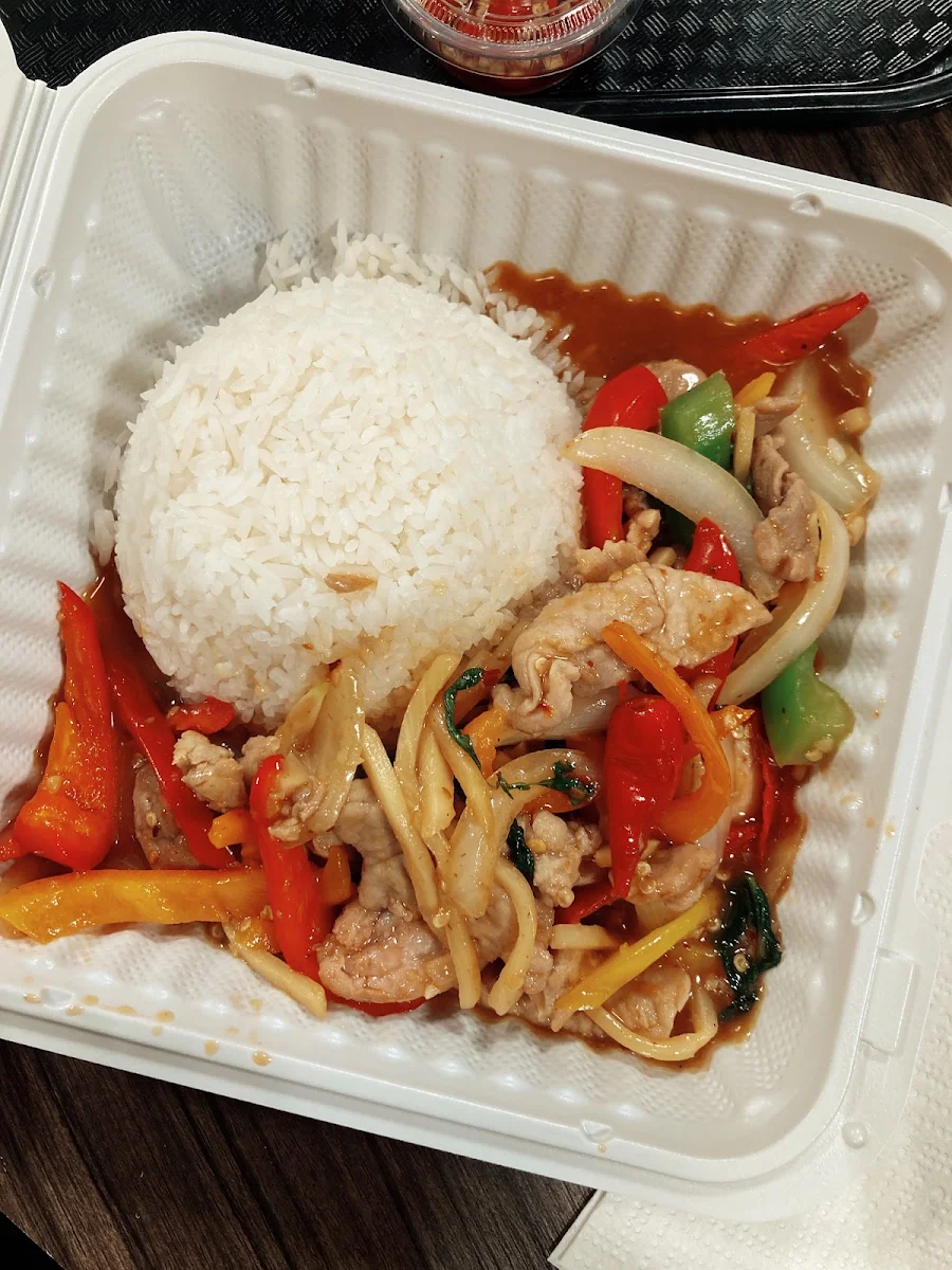 Pork Stir Fried Mixed Vegetables with Rice