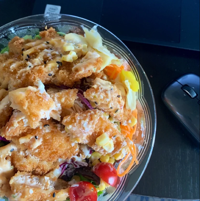 A9 Poké Saumon Frit Fried Salmon Poke