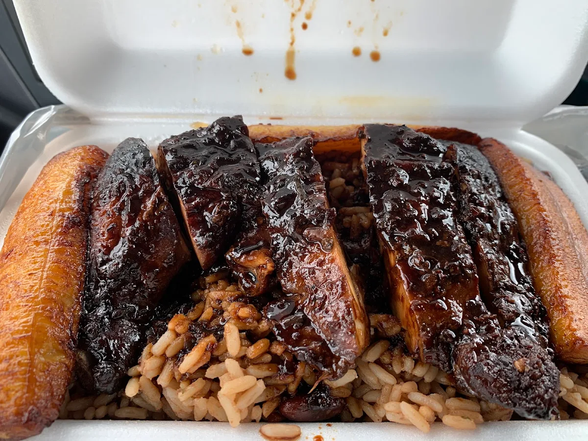 Jerk Chicken with Rice and Peas