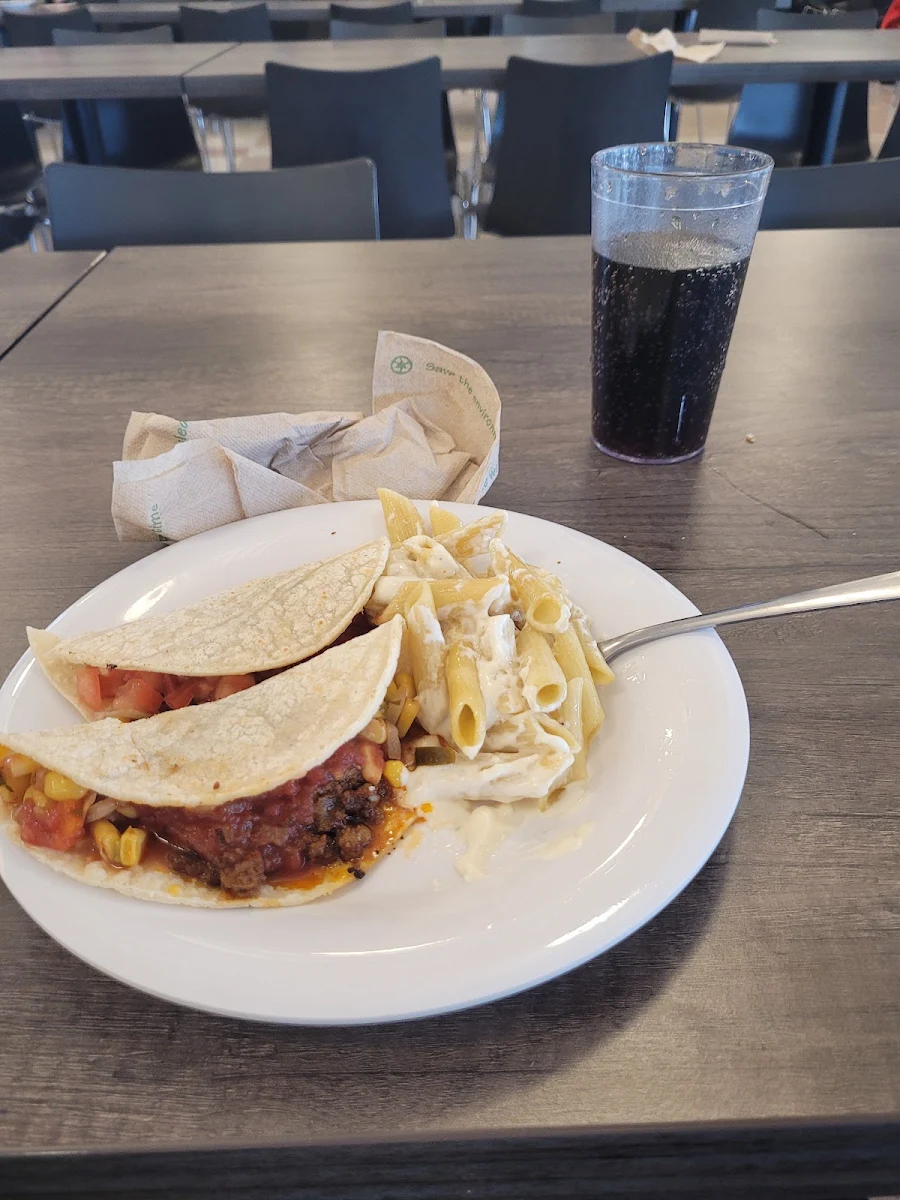 Alfredo Pasta with Tacos