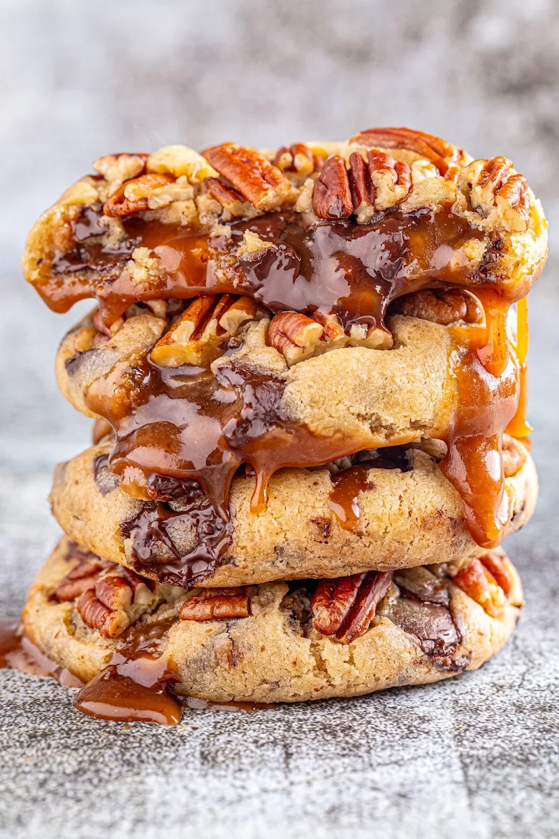 Biscuits Aux Noix de Pécan Et Au Caramel Salé Salted Caramel Pecan Cookies