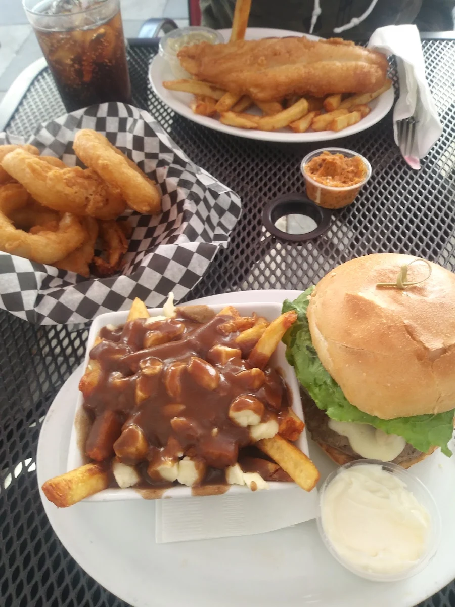 Mishroom & Swiss Burger with Poutine