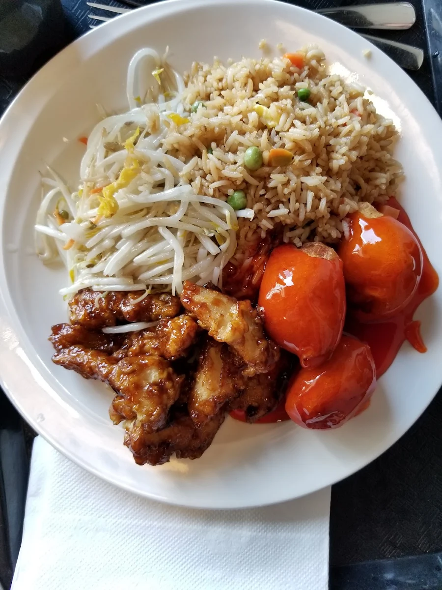 Sweet and Sour Chicken Fried Rice and Chicken Balls