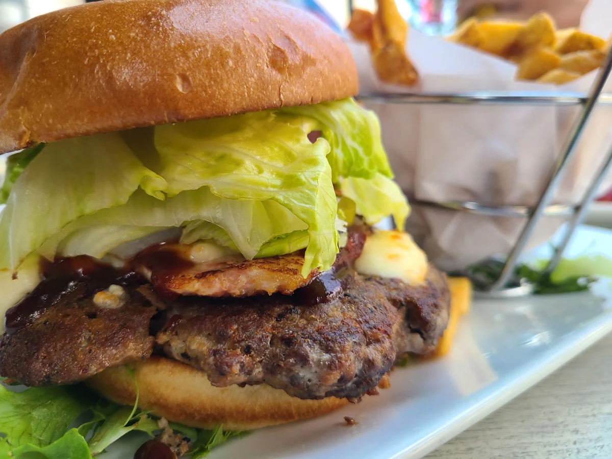 Burger with Canadian Bacon