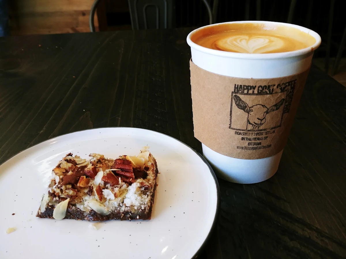 Almond Milk Latte and Chocolate Almond Square