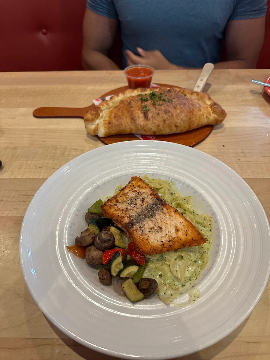 Salmon with Pesto Bow Tie Pasta
