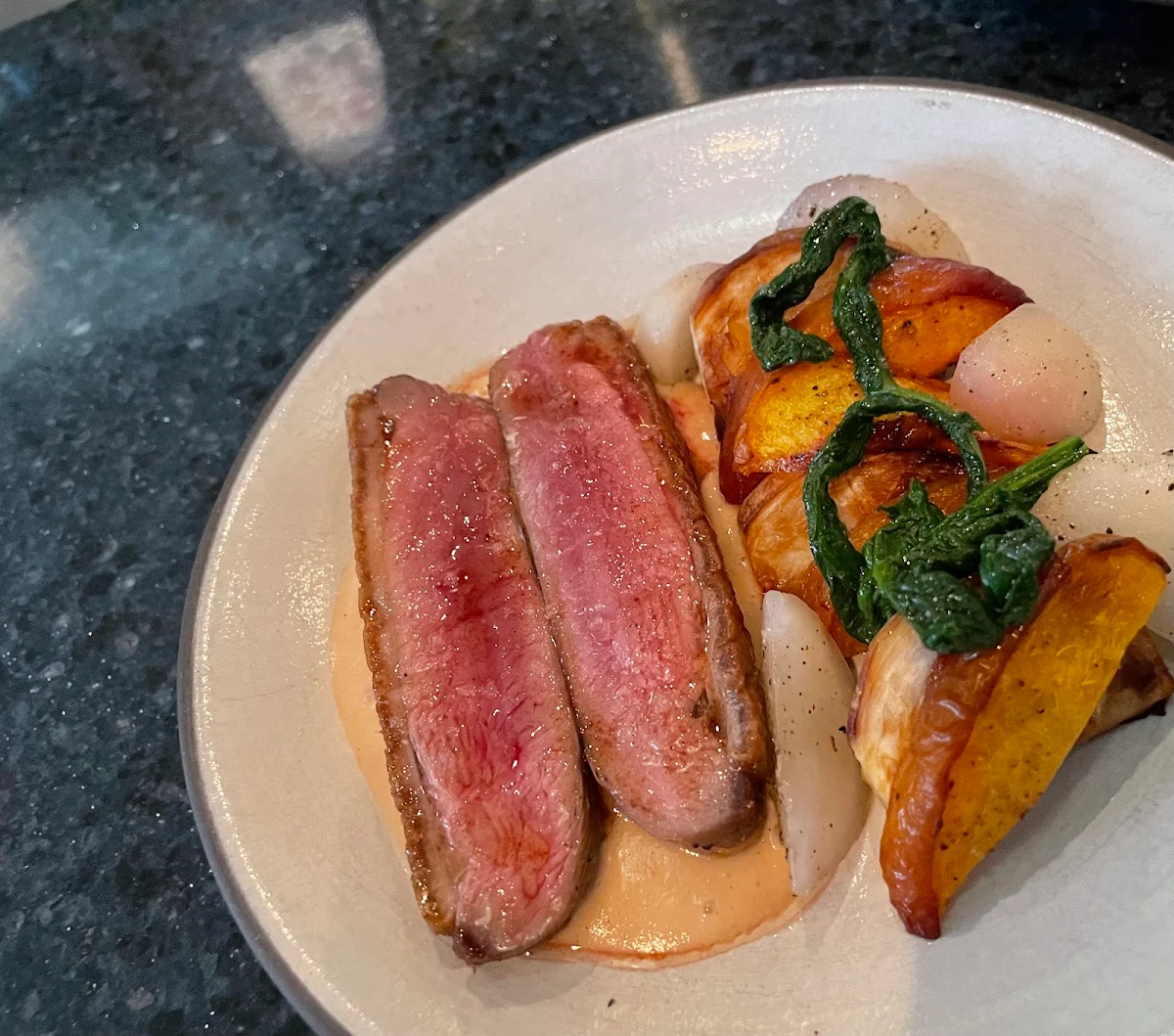 Duck Breast with Peaches