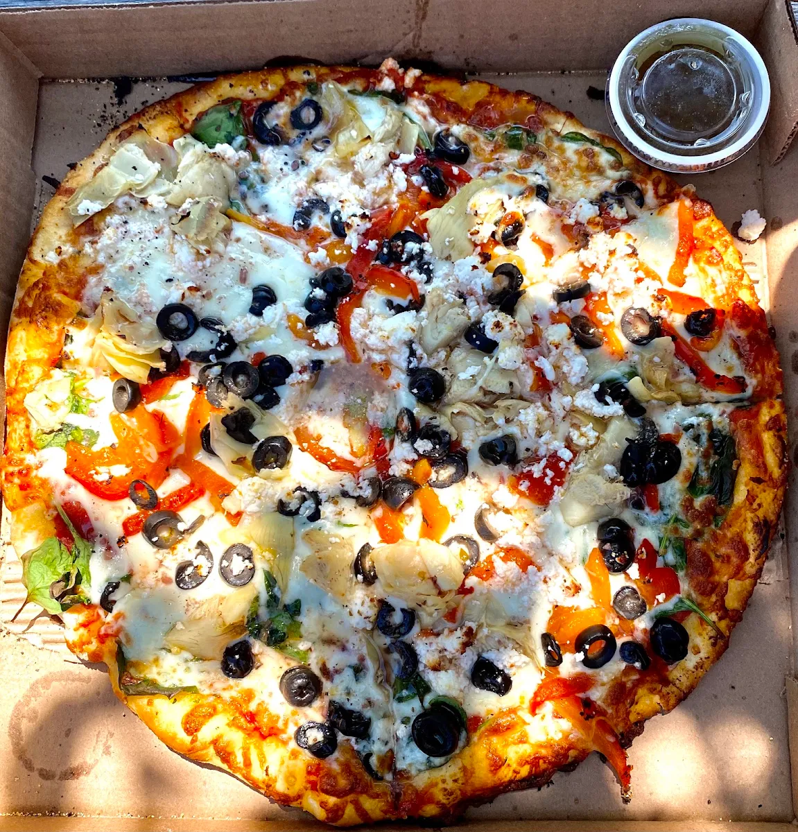Greek Pizza with Garlic Butter Sauce