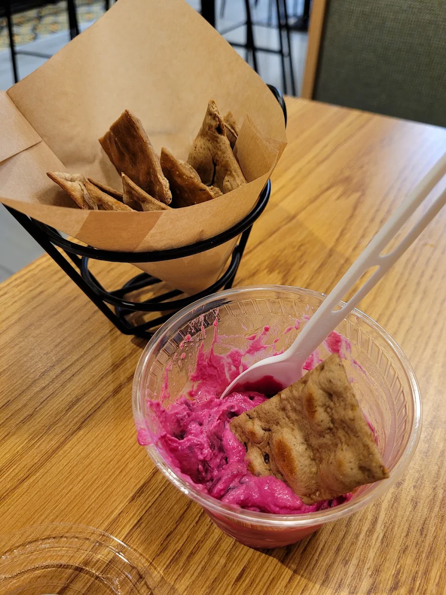 Beet Hummus and Pita