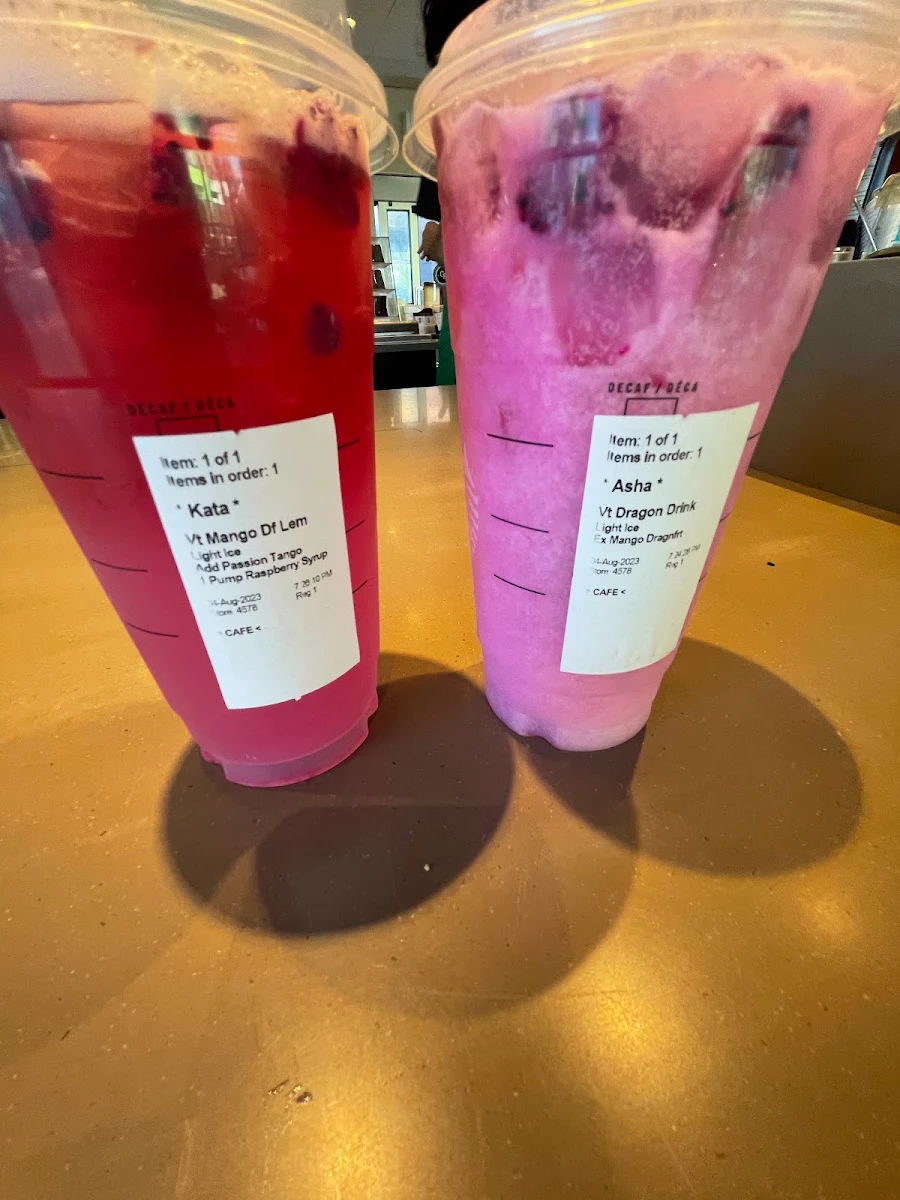 Venti Dragon Fruit Lemonade with Passion Tea on Top