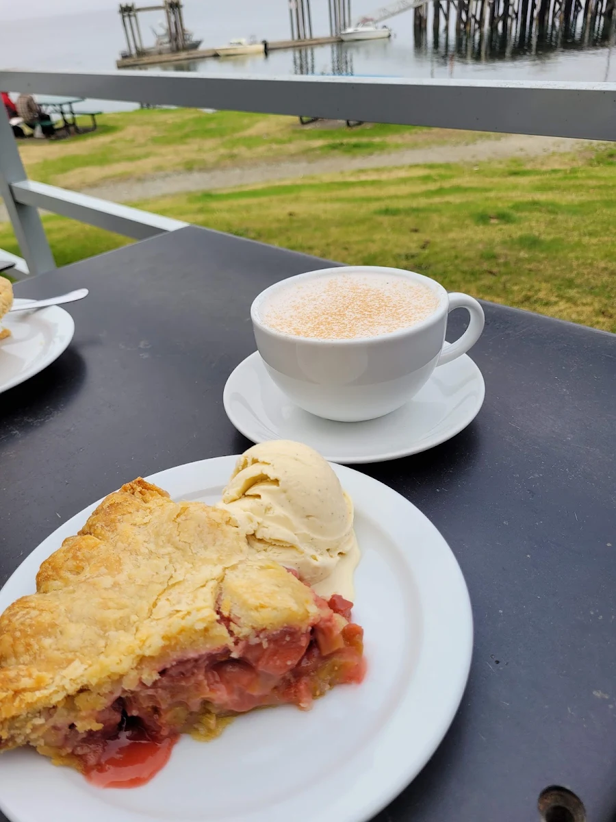 Strawberry Rhubarb Pie of the Day with Vanilla Ice Cream