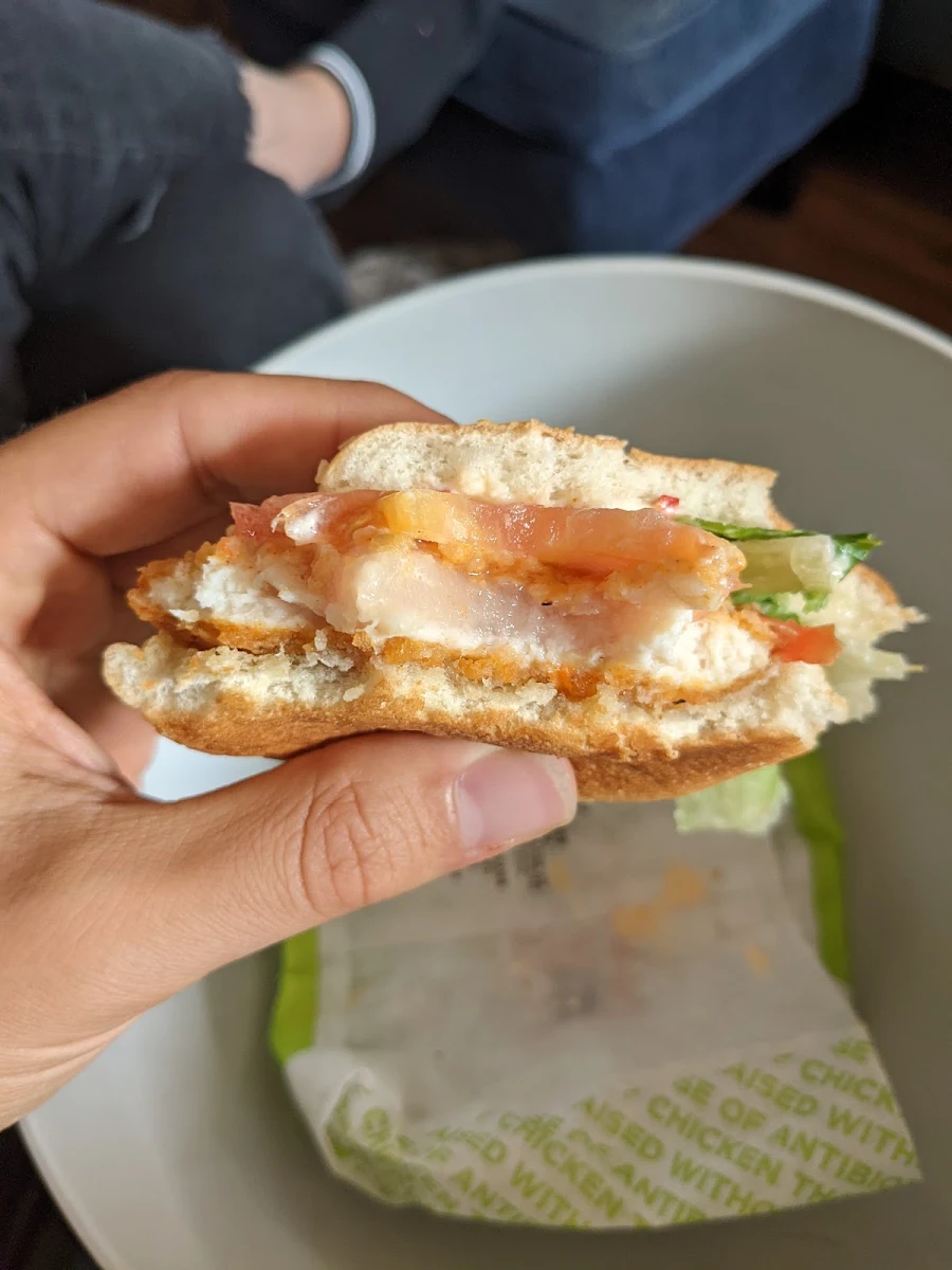 Raw Chicken Sandwich