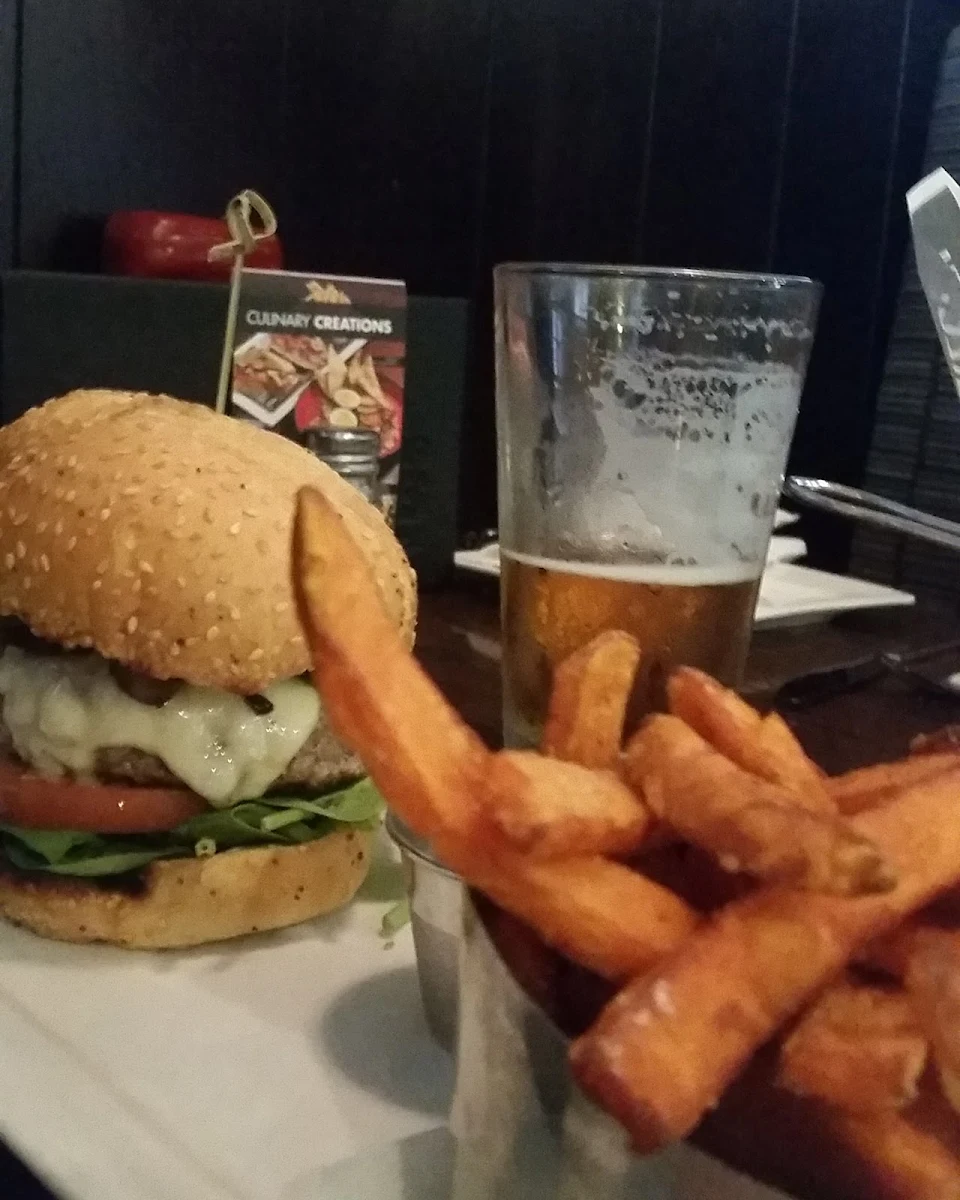 Mushroom Burger and Sweet Potato Fries