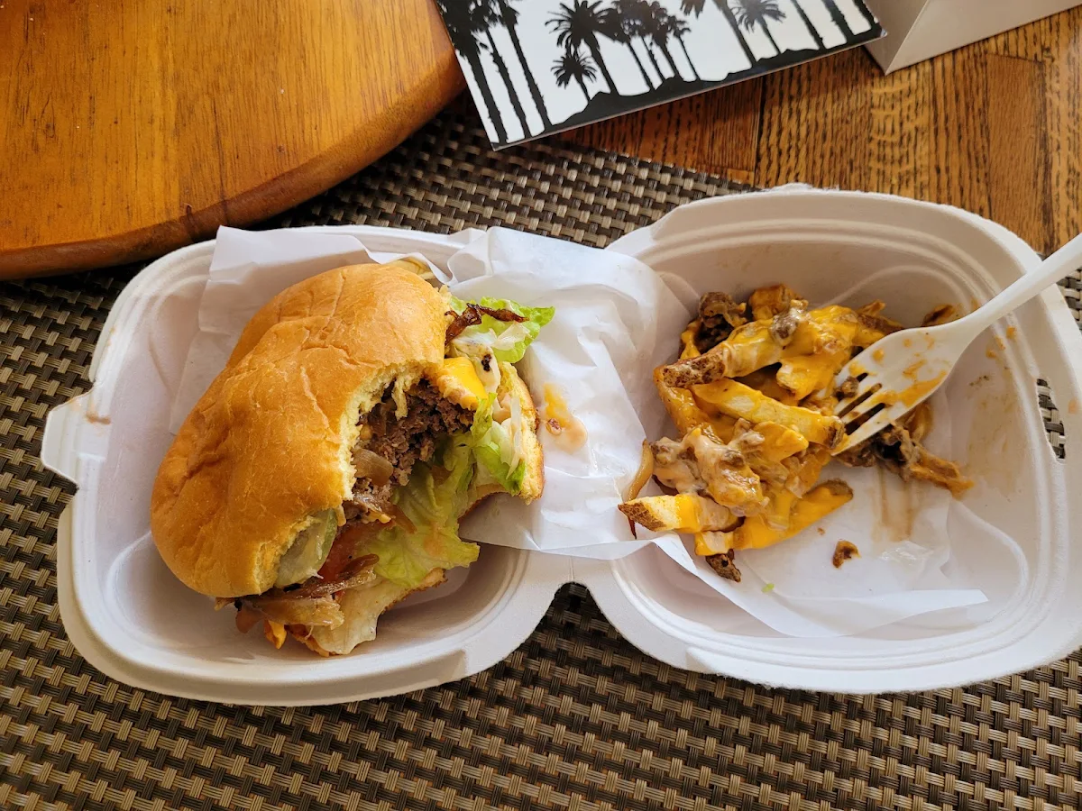 Cheeseburger with Sautéed Onions and Fresh Cut Fries