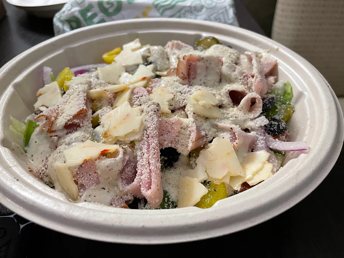 Black Forest Ham Sub in a Bowl with Parmesan Cheese