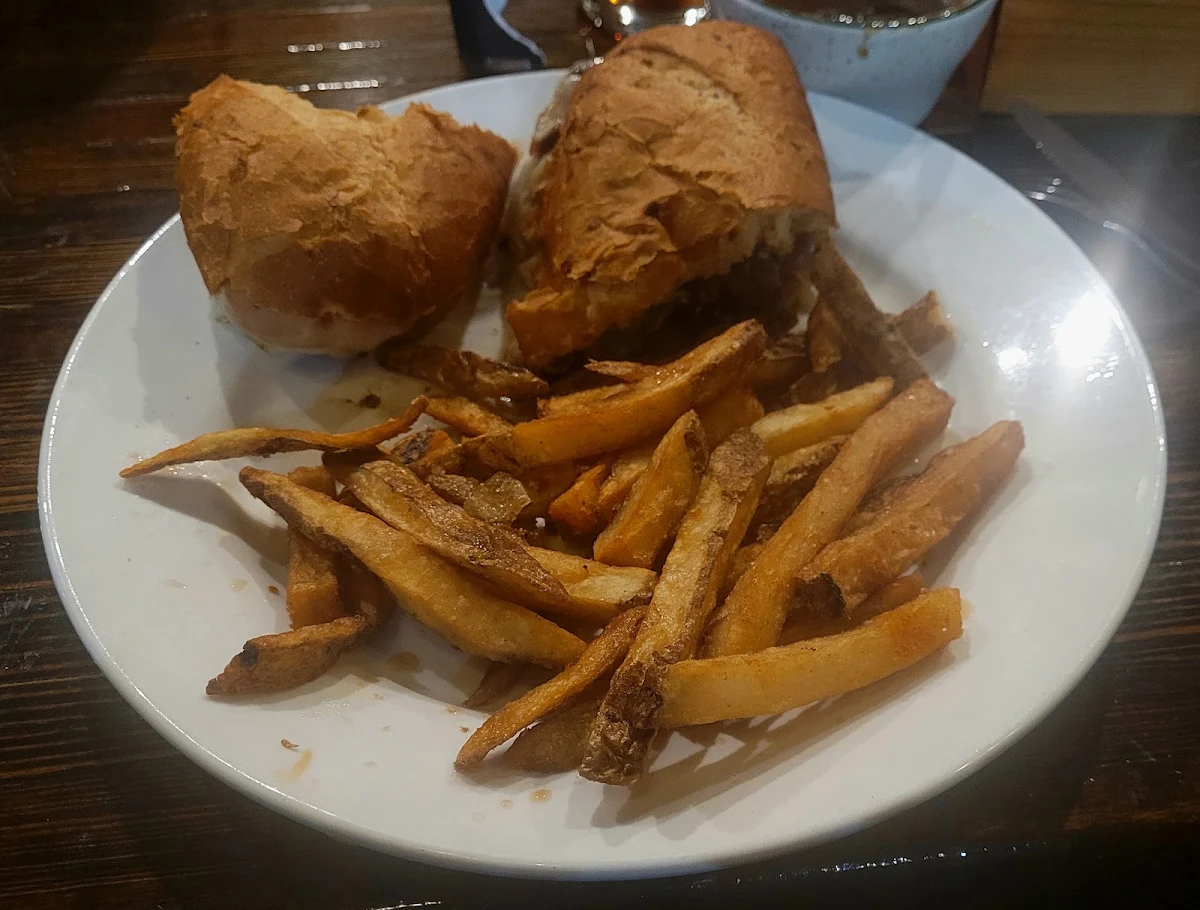 Philly Cheese Steak Sandwich & French Fries