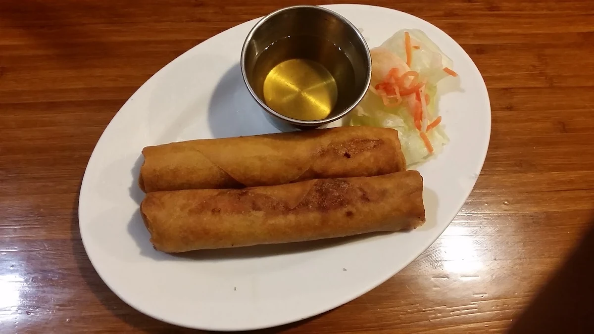 Imperial Rolls Served with Rice Vermicelli and Salad