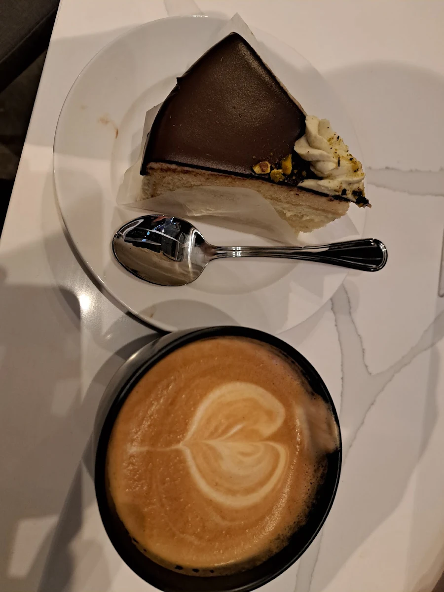 Cappuccino and Cake of the Day