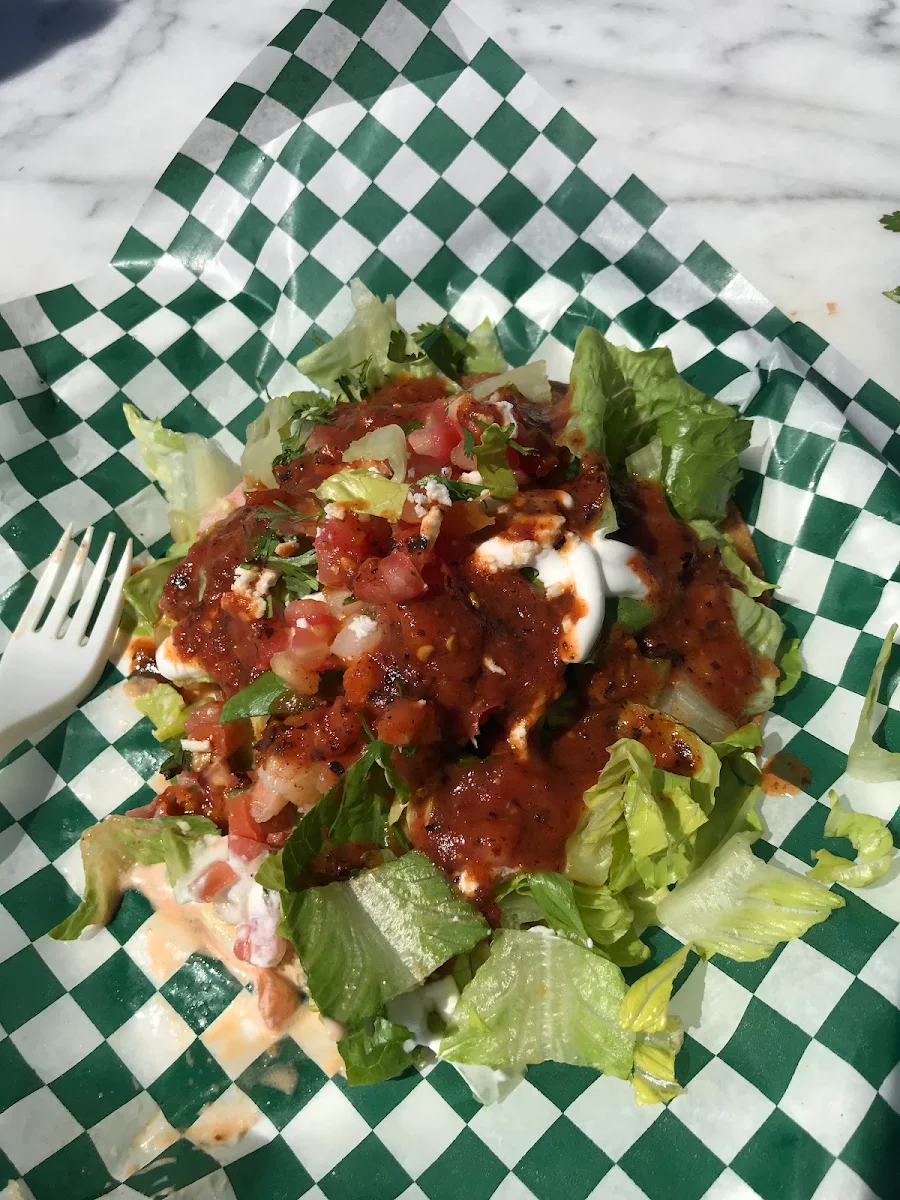 Crispy Tostada with Shrimp and Hot Sauce