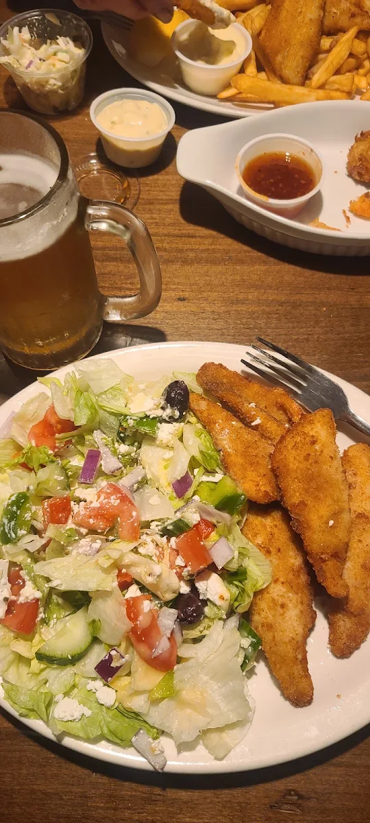 Lake Perch 1 2 lb with Greek Salad