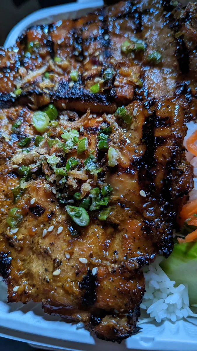 Grilled Lemon Grass Pork Chops Rice Plates