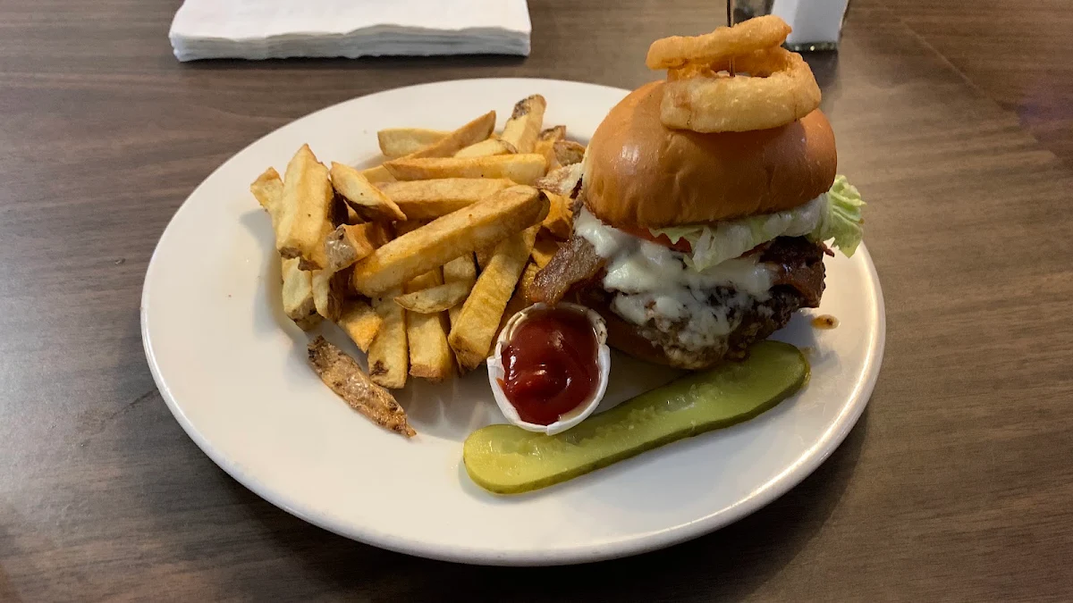 Burbon Bacon Burger with Fries