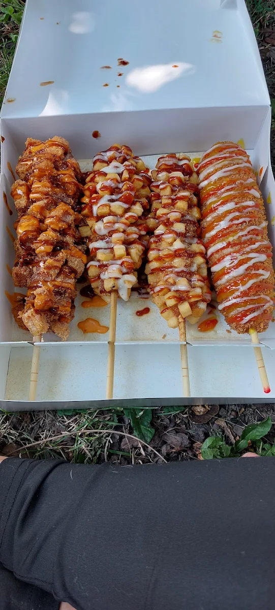 Chicken Corn Dog Potato Topping Corn Dog Volcano Dog