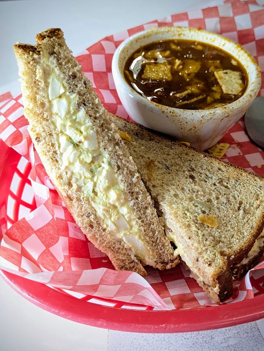 Egg Sandwich with Soup