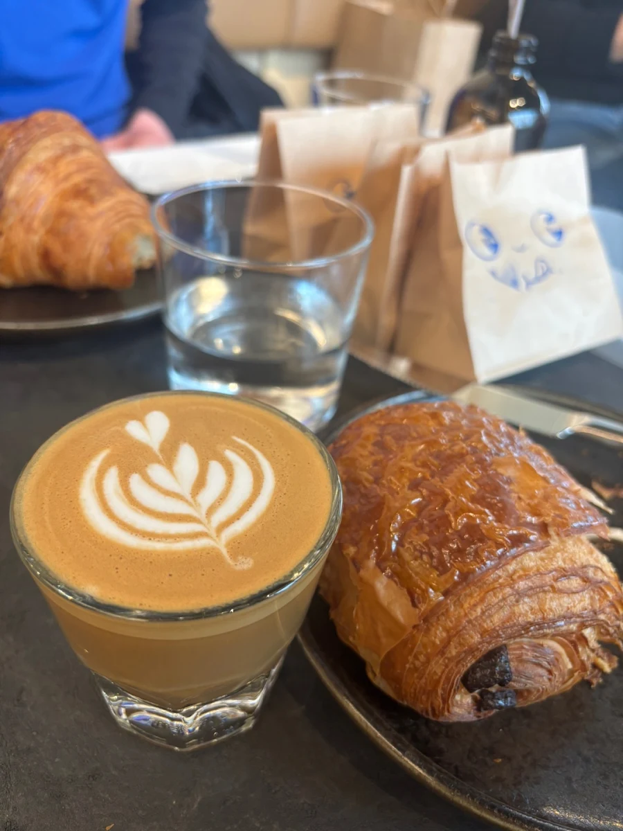 Chocolate Croissant Cortado Coffee