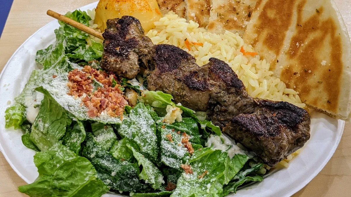 Beef Souvlaki and Caesar Salad