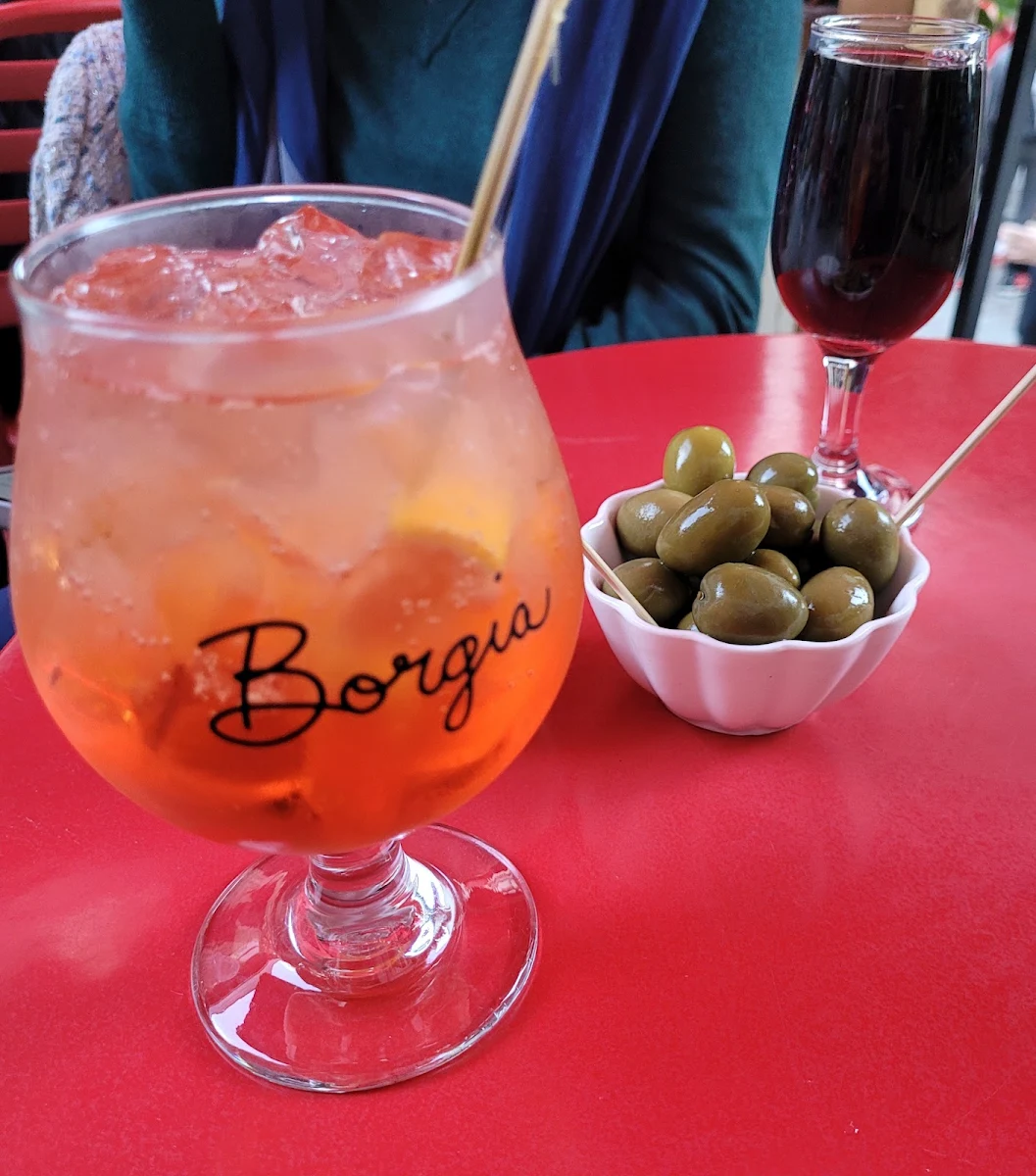 Aperol Spritz Red Wine and Olives