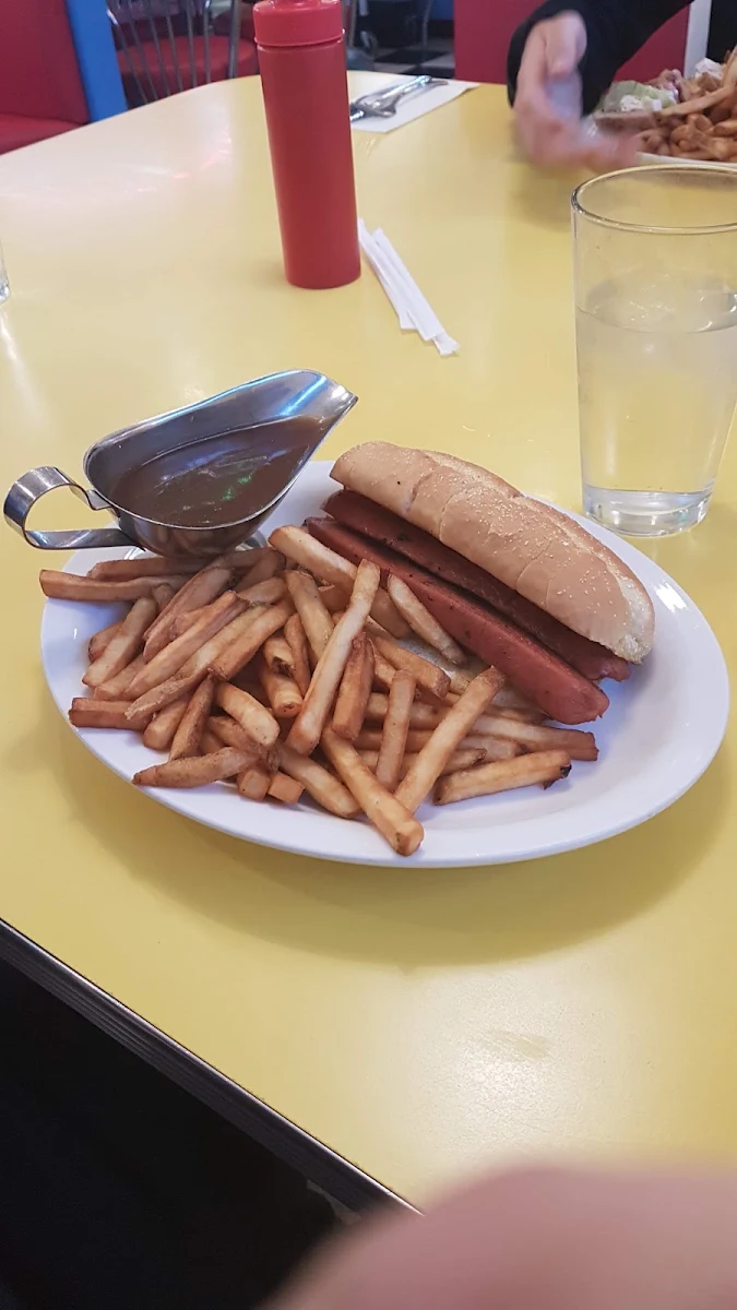 Jumbo Hot Dog and Fries