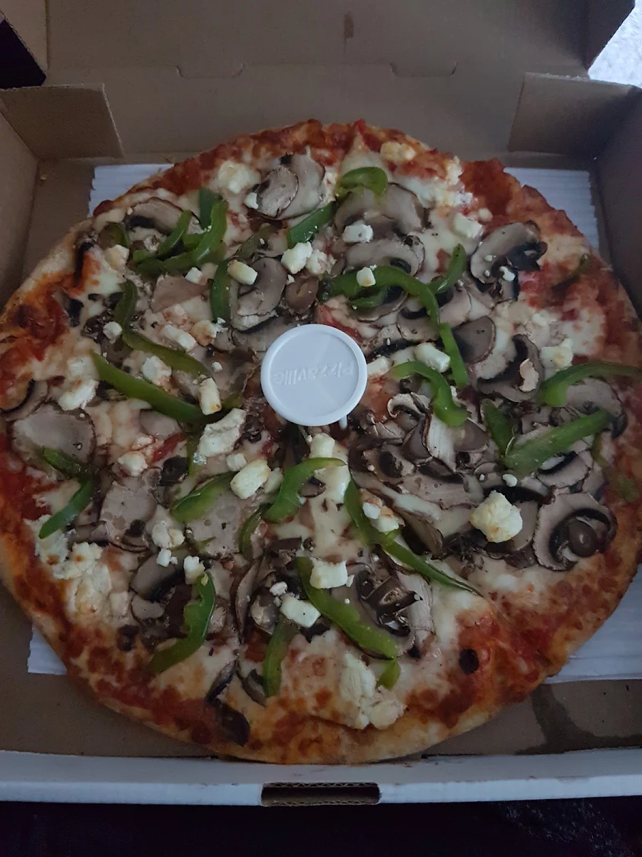 Veggie Pizza with Feta Cheese