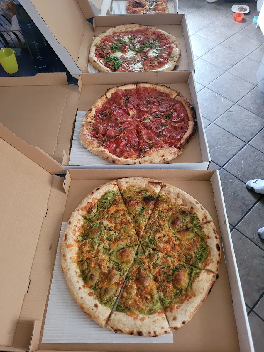 Pesto Cheese Pepperoni with Extra Pepperoni and Meat Lovers