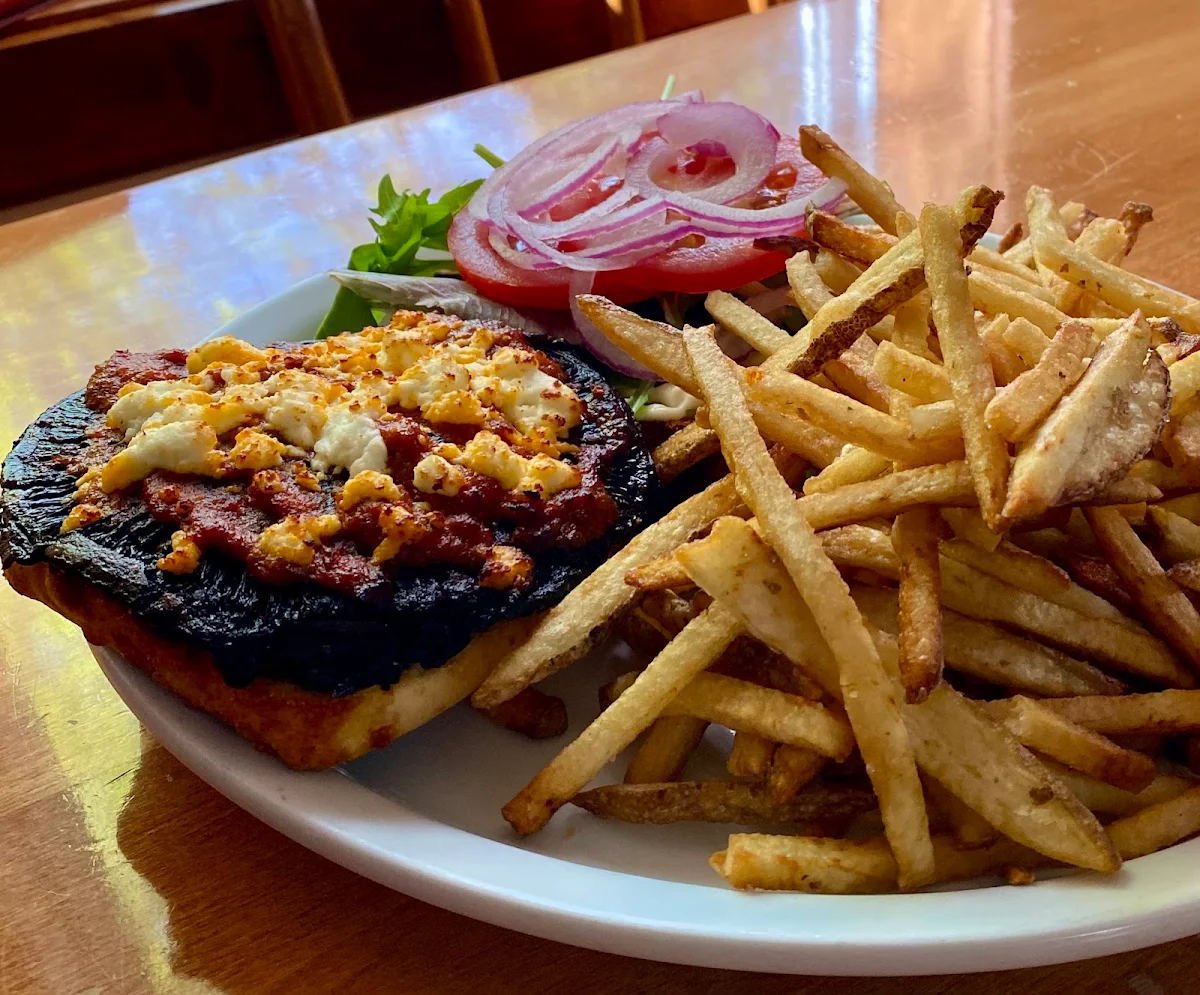 Portobello Burger and Fries