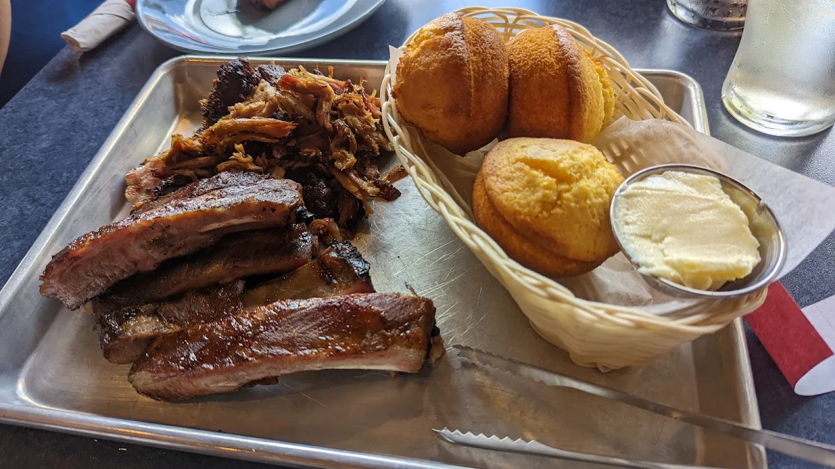 Pulled Pork and St Louis Ribs with Cornbread