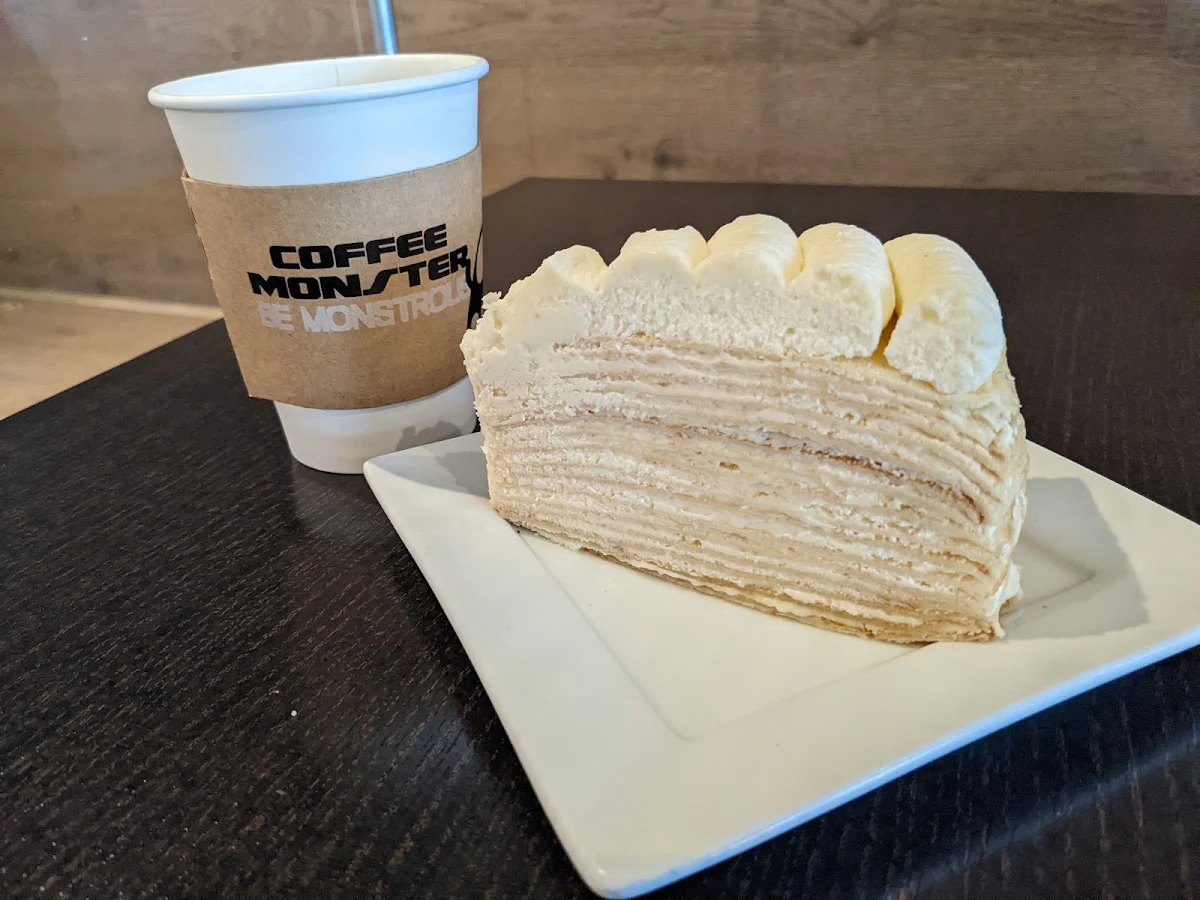 Crepe Cake Slice, Coffee Monster