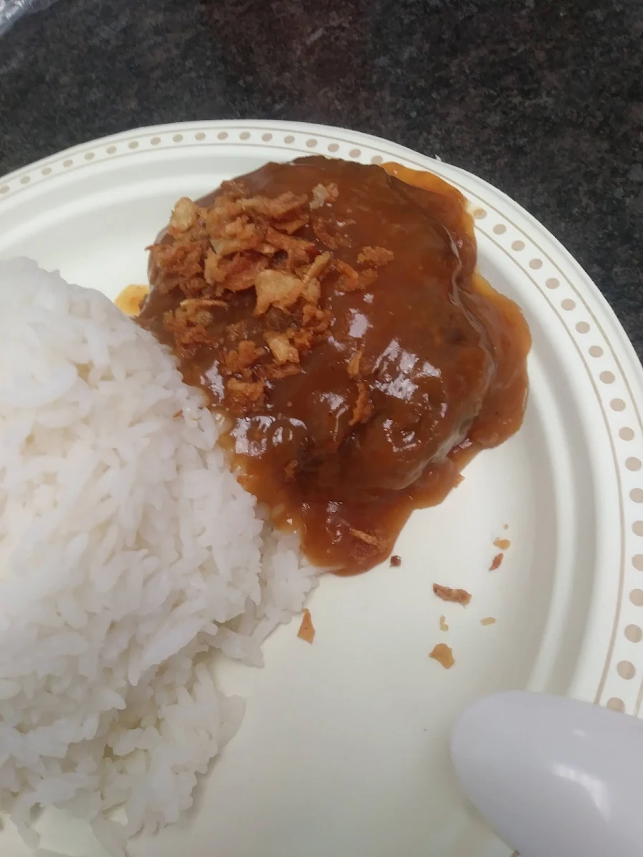 Burger Steak Meal with Rice
