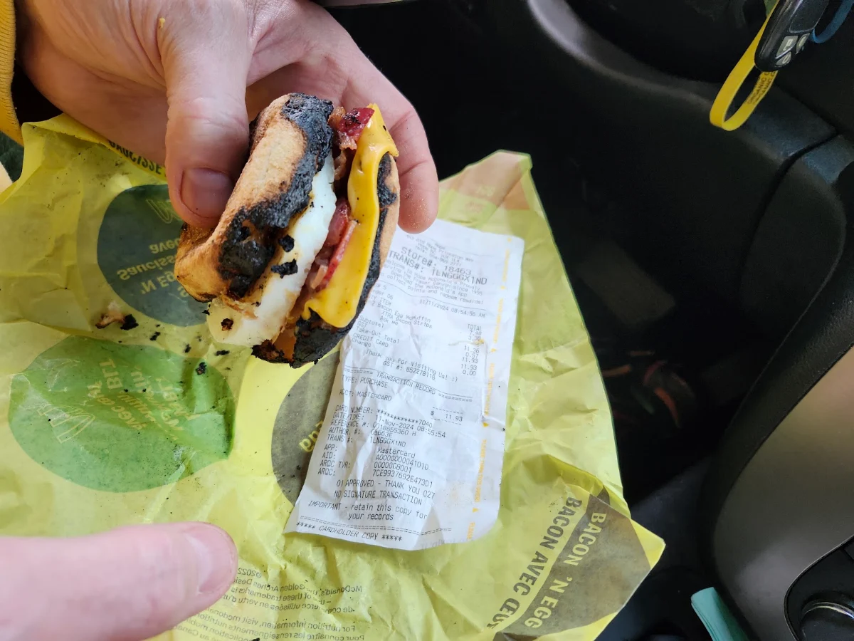 McDonald's Meteorite Breakfast Sandwich