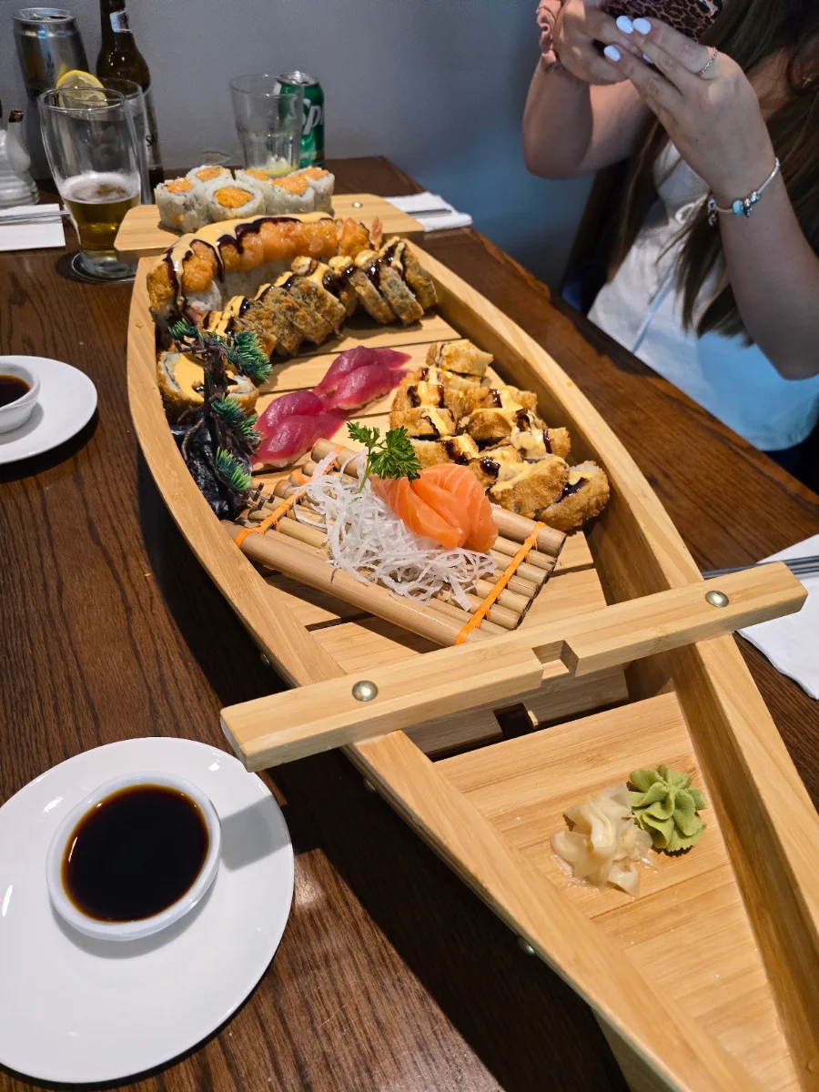 Sushi Boat Platter with Rolls
