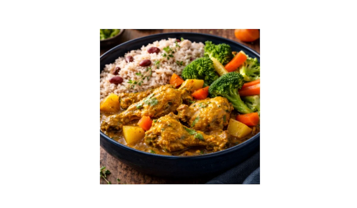 Curry Chicken Rice & Steamed Veggies