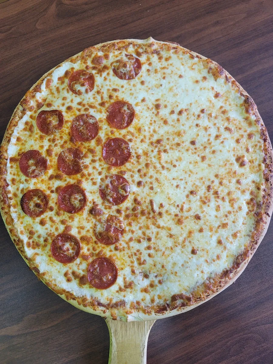 Half Cheese Half Pepperoni Pizza