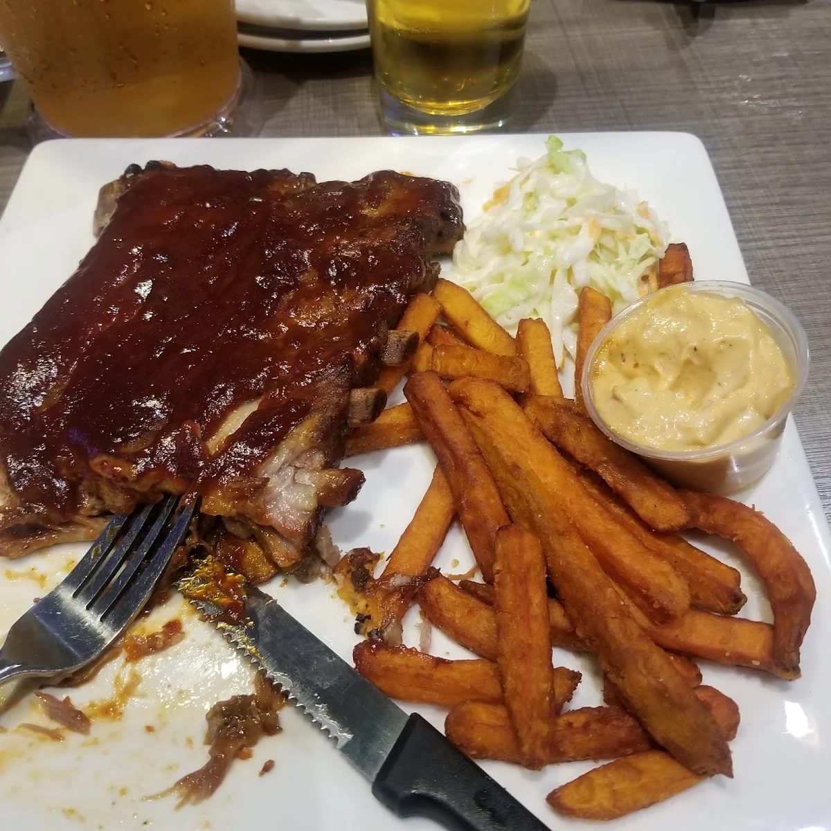 Pork Ribs and Sweet Potato Fries