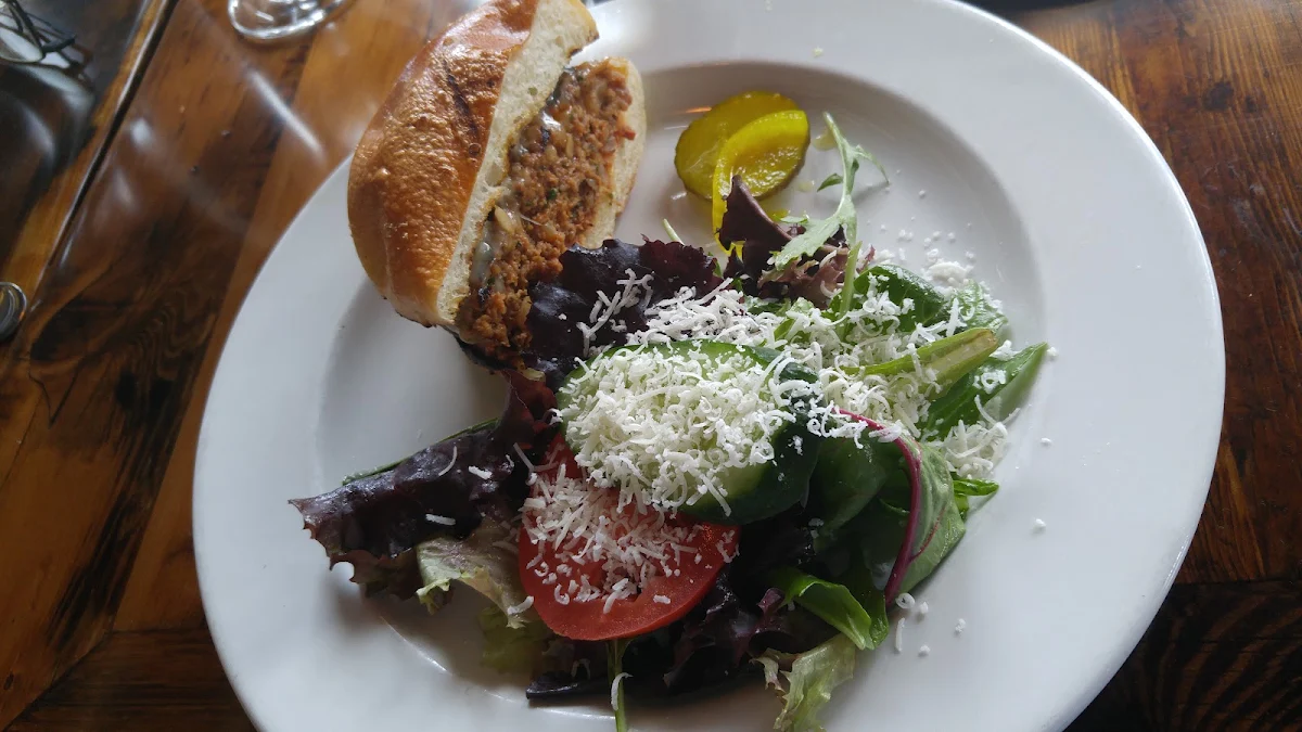 Chorizo Burger 1 2 Shared with a Side Salad
